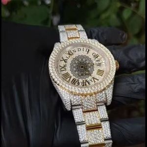 Reloj de Cuarzo Octogonal con Incrustaciones de Diamantes para Hombre, con Correa de Moissanita Plateada, Números Romanos, Cristal de Zafiro, un Splendid Regalo de Joyería - Product Image 6