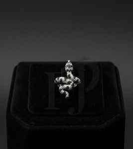 925 Sterling Silver Snake <b>Ring</b> Iced Out Hip Hop Statement <b>Ring</b> 10K 14K Gold Finish <b>CZ</b> Diamond Rapper Jewelry for Men - Product Image 4