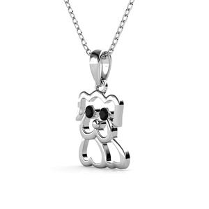 प्यारा पालतू कुत्ता पेलेंट डेसिनी स्वारवोस्की क्रिस्टल स्टर्लिंग चांदी 925 हार के साथ अलंकृत किया गया - Product Image 2