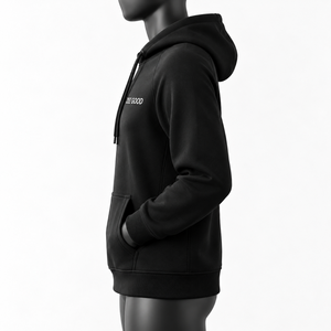 Premium-Qualität Damen Schwarzer Baumwoll-Strick Lässiger Kapuzenpullover Langarm Atmungsaktiv Schnelltrocknend Umweltfreundlicher Sweatshirt Hoodie - Product Image 5