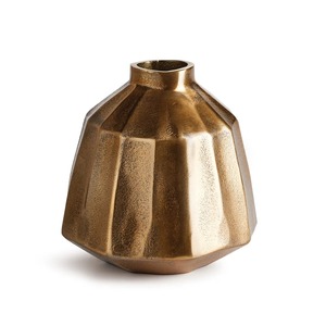 Jarrón de Mesa de Bronce Hecho a Mano con Diseño Geométrico, Jarrón Decorativo de Metal Ecológico Resistente al Óxido, Decoración de Mesa - Product Image 3