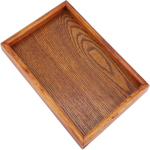 Plateau de service en bois rustique style ferme avec poignée, finition vieillie, pour hôtel, maison, table basse - Approvisionnement en gros pour Ramadan et Diwali - Product Image 1