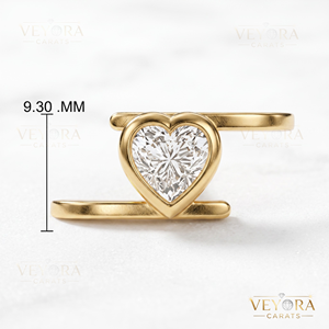 Coque de protection décorative pour bague intelligente en moissanite en forme de cœur, en argent sterling 925 massif, pour femme, bijoux fins - Product Image 6