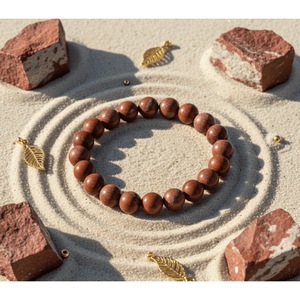 Handcrafted <b>Red</b> Jasper Beaded <b>Bracelet</b>-Natural Healing Crystal Gift & Party Accessory - Product Image 5