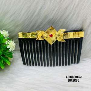 Peineta de Moda de Aleación de Zinc Chapada en Oro y Plata con Diseño Geométrico/Flores de 8cm - Product Image 1