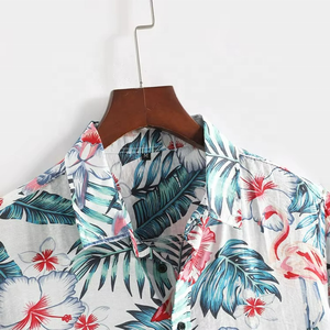 Chemise hawaïenne décontractée pour homme, à manches courtes, en coton, avec impression numérique personnalisée, vente en gros - Product Image 3