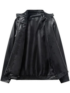 Varsity Style Lightweight Leather Bomber <b>Jacket</b> Men-Casual Fashion Real <b>Suede</b> Classic MA-1 Autumn <b>Jacket</b> - Product Image 2