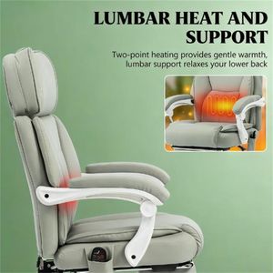 Sedia da Ufficio Grigio Chiaro con Funzione Massaggio per Lavoro al Computer - Product Image 3