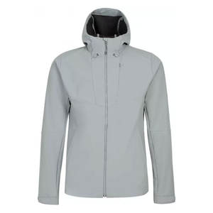 Veste à capuche gris clair personnalisée pour homme avec fermeture éclair et cordon de serrage, coupe ajustée élégante, vêtement décontracté pour l'extérieur - Product Image 1