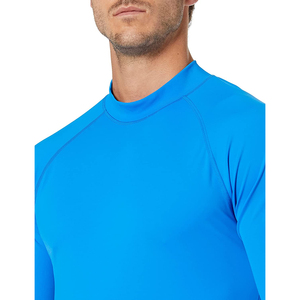 Unisex Long Sleeve Rash Guard Blue Quick Dry Spandex/Polyester UPF50+ Eco-Friendly Anti-Bacterial Adult <b>Swim</b> <b>Shirt</b> - Product Image 5