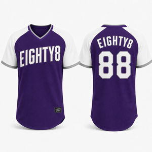 EIGHTY8 SPORTS Camiseta de Béisbol Unisex de Manga Corta con Cierre de Botones, Transpirable, Sublimada, Antibacteriana, con Estampado por Transferencia de Calor - Product Image 4