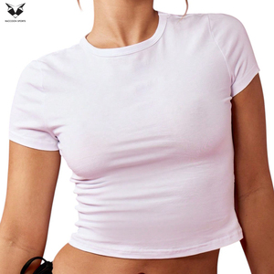 <b>White</b> Slim-Fit Cotton Baby Tee & Side-Tie Printed Thong Panty Two-Piece Spandex Polyester <b>Bikini</b> <b>Sets</b> For Wholesale Rate - Product Image 5