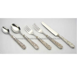 Juego de Cubiertos Ecológicos Clásicos de Latón y Acero Inoxidable, Pedido Mínimo de 100 Piezas para Fiestas, Empaque Personalizado, Entrega Rápida - Product Image 1