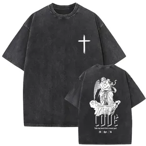 Camisetas de Hombre 2026, Estilo Urbano, Lavado Ácido, Impresión Completa, Ecológicas, de Secado Rápido, Transpirables, de Poliéster/Algodón - Product Image 4