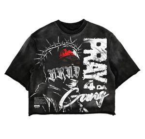 Mejor Fabricante de Ropa, MOQ Bajo, Camisetas Unisex Oversize con Dobladillo Abierto y Estampado Serigrafiado, 100% Algodón, Camiseta de Alto Gramaje con Lavado Ácido - Product Image 2