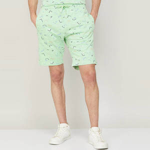 Pantalones Cortos Deportivos para Hombre, Color Verde Menta, Estampados, Casuales, de Verano, con Cordón, para la Playa, de Algodón - Product Image 1