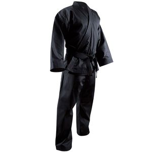 Uniforme de Karate Negro para Niños, 100% Algodón Transpirable, Ropa de Artes Marciales con Cinturón Blanco, Corte Regular, Talla Infantil - Product Image 2