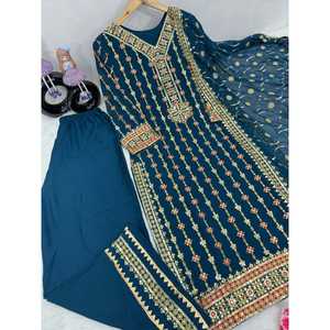 Wunderschönes besticktes Top, Palazzo-Hose und Dupatta-Set für Partys und Abschlussbälle - Product Image 5