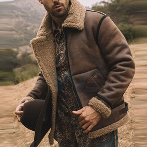 Premium Quality Men Shearling <b>Jacket</b> Winter Outerwear Men's Warm Shearling <b>Lined</b> Casual Fashion <b>Jacket</b> - Product Image 2
