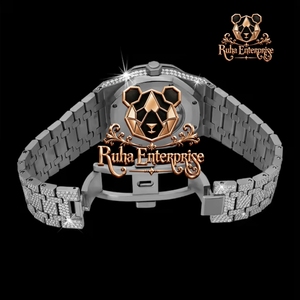 Reloj de Pulsera de Acero con Cuarzo Moissanite Brillante, Estilo Lujoso - Product Image 4