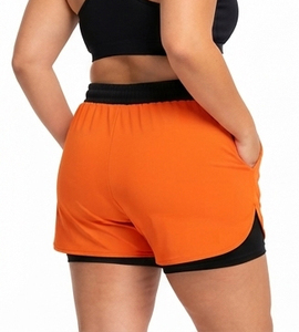 Shorts Deportivos de Doble Capa para Mujer, Tallas Grandes, con Cordón Ajustable en la Cintura, Shorts de Compresión Internos 2 en 1, Ropa Deportiva para Mujer - Product Image 5