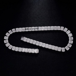 Cadena de Diamantes de Lujo Estilo Hip Hop con Corte Baguette y Redondo, Elaborada en Oro Sólido de 14 Quilates con Diamantes Cultivados en Laboratorio con Claridad VVS - Product Image 4