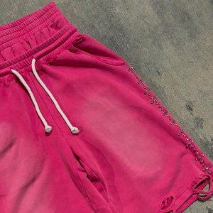 Shorts de jogging streetwear pour hommes, coupe oversize, 100 % coton, double taille, personnalisables - Product Image 2