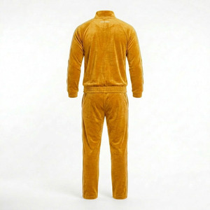 Ensemble de survêtement unisexe de luxe en velours jaune moutarde léger 2026 - Style vintage rétro 100 % polyester - Product Image 4