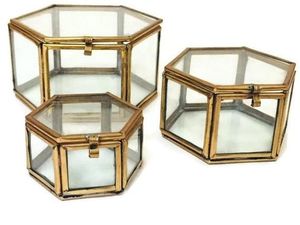 เครื่องประดับงานแต่งงาน Gold เรขาคณิตกล่องแก้วหิน - Product Image 3