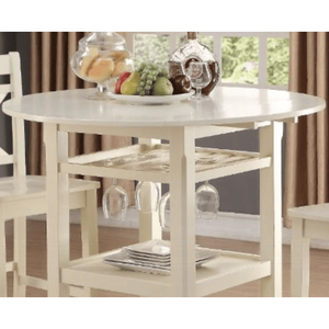 Table de salle à manger à hauteur de comptoir avec finition crème Tartys - Product Image 3