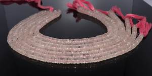 Perles Heishi en quartz rose naturel 6-8 mm, perles en quartz rose lisses et polies pour la fabrication de bijoux, fournisseur en gros - Product Image 5