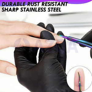 Ciseaux à cuticules en acier inoxydable avec revêtement plasma couleur arc-en-ciel pour manucure, élimination des peaux mortes et soin des ongles - Product Image 6