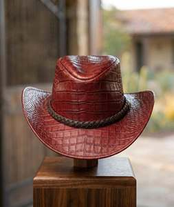Crocodile texture Genuine leather <b>cowboy</b> <b>hat</b> Western style leather <b>hat</b> <b>Cowboy</b> <b>hat</b> <b>for</b> <b>men</b> Luxury leather <b>cowboy</b> <b>hat</b> - Product Image 1