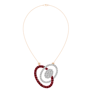 Bijoux fins de luxe 14K/18K jaune Rose blanc plaqué or rubis pierre précieuse diamant tourbillon pendentif collier audacieux déclaration breloque - Product Image 5