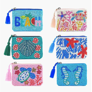 Magnifique porte-monnaie brodé de perles de rocaille, broderie perlée unique pour sacs fourre-tout promotionnels par MD HANDICRAFTS - Product Image 4