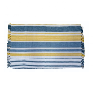 Elegant High Quality Striped <b>Blue</b> Yellow 30x45cm 240GSM Herringbone Weave Contemporary Pattern Handcrafted Indian <b>Table</b> <b>Mat</b> - Product Image 1