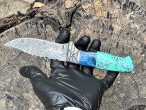 Couteau de camping et de bushcraft multi-usages OEM/ODM en acier Damas avec manche en bois – Vente en gros - Product Image 4