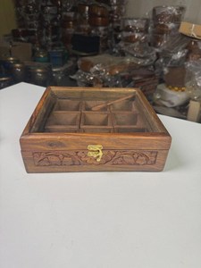 Sustainable Wooden <b>Spice</b> Rack <b>Box</b> for Countertop Storage - Product Image 3