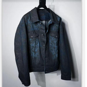 <b>Mens</b> Vintage <b>Trucker</b> <b>Jacket</b> Coated Custom Design Tan Brown XL Size Street Style Front Shank Buttons Made Denim Breathable - Product Image 3