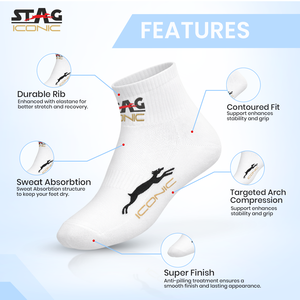 Chaussettes hautes STAG Iconic Performance Noir Blanc PACK DE 2 - Product Image 4