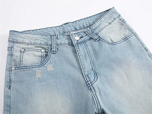 Men's Camping Tactical Work Cargo Slim Fit Denim Pants <b>Waterproof</b> Polyester Outdoor Hiking <b>Trousers</b> in Jeans Fabric - Product Image 4