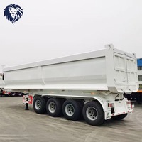 Semi-remorque benne arrière Lion King 4 essieux 60 tonnes avec vérin hydraulique, construction en acier haute résistance, origine Shandong