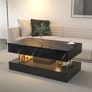 Tavolino da Caffè LED Alto 43 cm con Luci LED, Arredamento Moderno per Soggiorno, Grande Tavolo da Salotto per Casa - Product Image 1