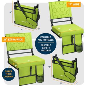 Folding <b>Reclining</b> Stadium <b>Seat</b> with Back Support for Bleachers - Product Image 5