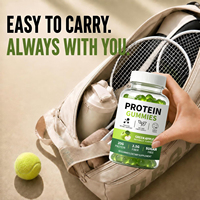 Gummies protéinés sans sucre OEM saveur pomme verte 20g de protéines 3,5g de fibres Complément alimentaire pour soutenir la consommation quotidienne de protéines et de fibres