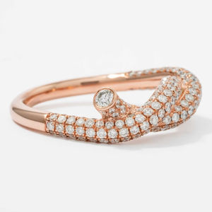 Élégante bague en or rose 14 carats avec diamant de laboratoire taille ronde de 1,45 carat, bague de fiançailles moderne en or rose, bijou raffiné, cadeau - Product Image 6