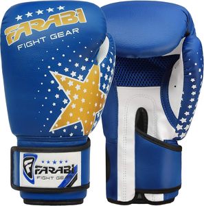 Gants de boxe MMA Farabi pour enfants en cuir PU avec sangles auto-agrippantes, gants d'entraînement personnalisables avec logo, pour le sparring en extérieur – Vente en gros - Product Image 2