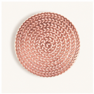 Elegant Rose Gold Copper <b>Coaster</b> With Woven Leaf Pattern Non-Slip & Heat Resistant Metal <b>Drink</b> Mat <b>For</b> Home Decor Barware Mats - Product Image 3