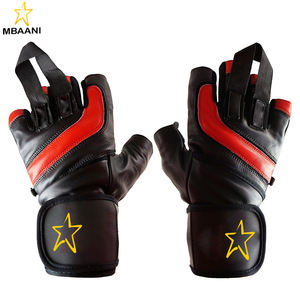 Guantes de Gimnasio de Cuero con Muñequeras Integradas de 2 Pulgadas de Ancho para Agarre y Entrenamiento de Fuerza - Product Image 1