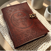 En gros, Journal en cuir gaufré Dragon, fait main, vintage, carnet de voyage, carnet de croquis vierge, Grimoire Livre des Ombres, reliure cousue